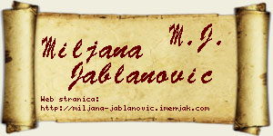 Miljana Jablanović vizit kartica